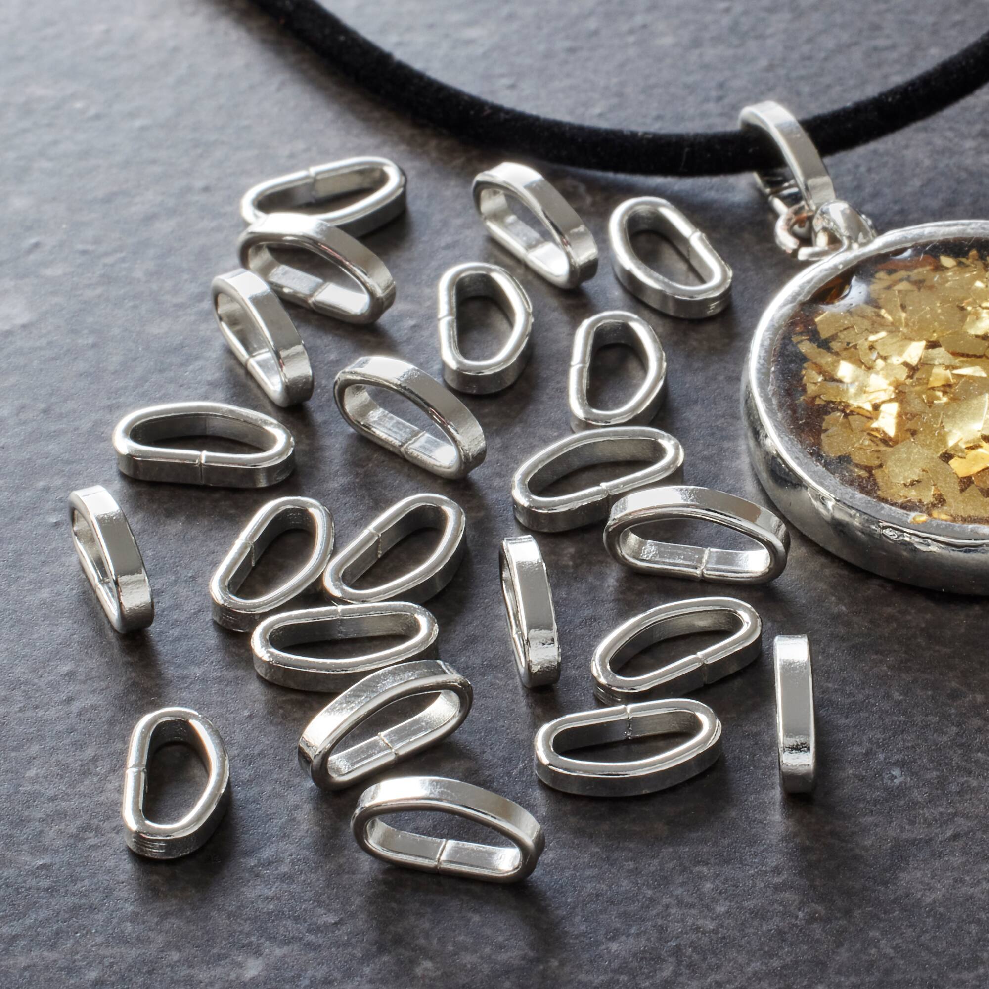 10mm Rhodium Cording D-Rings by Bead Landing™